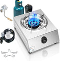 Horynar Propane Stove Single Burner Propane Stove 1 Burner 12,000 BTU Dual Fuel Auto Ignition with CSA Converter / QCC1 LPG Hose for Emergency Outdoor Cooking