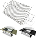 Charmline Stainless Steel Grill Grate Replacement, Lift-Up BBQ Cooking Grid with Handles, Suitable for Charmline Portable Charcoal Grill, Ideal for Meat, Steak & Outdoor Camping (20x14in)