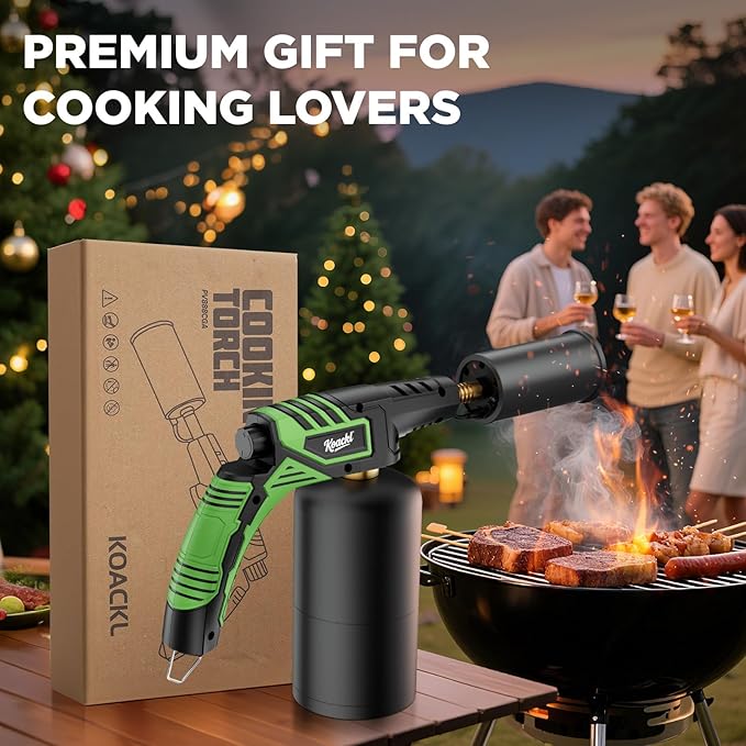 KOACKL Powerful Propane Torch Head 2 Pack, Propane Torch Gun Campfire Starter, Charcoal Lighter, Welding Torch Head for Searing Steak, Soldering, Brazing, Stripping Paint(Tank Not Included)