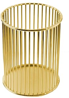 Gold Metal Pen Holder Cup for Desk Makeup Brushes Pencil Holders Home Office Organizer