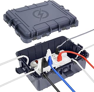 Waterproof Electrical Box, Large Outdoor Extension Cord Covers Waterproof, 8 Cable Seal Entry Weatherproof, IP54 Protect Power Strip, Timer Outlet Plug, Socket, Holiday Light Decoration (Slate Gray)