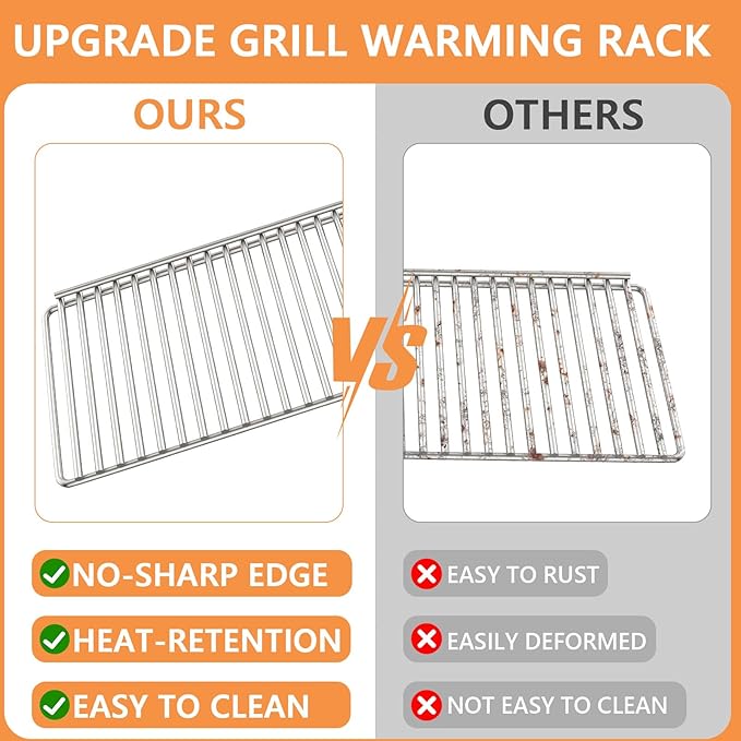 Grill Warming Rack Replacement for Masterbuilt Gravity Series 560 Digital Charcoal Grill and Smoker, Grill Holding Rack Accessories for Masterbuilt 560 Replacement Parts, Stainless Steel, 2PCS