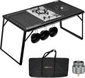 ONLYFIRE OUTDOOR LIVING IGT Camping Table Kit with Propane Gas Stove & Carry Bag, Portable Folding Camp Table, IGT Unit Combination Combo for Picnic, RV, Tailgating, Patio, Backyard, GS337