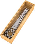 Utensil Organizer Silverware Drawer Organizer - Stackable Bamboo Flatware Caddy Cutlery Holder, Wooden Storage Boxes Tray for Bedroom,Office, Bathroom, Vanity & Garage Tool Organization(12"3"2.5")