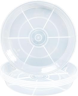 6 Pack 6 inch Plant Saucer Drip Tray, 4 5 6 8 9 10 12 14 16 18 inch, Heavy Sturdy Plastic Planter Flower Pot Saucers for Indoor Outdoor Garden, Plant Water Drip Trays for pots Base (6", Clear)
