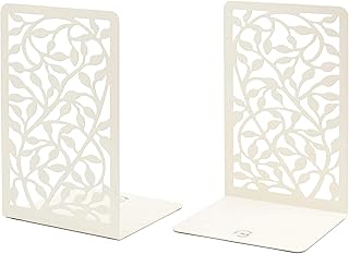 CNK Infinite Leaves Bookends - Metal Set of 2 for Heavy Books, Home Office & Decorative Book Stoppers