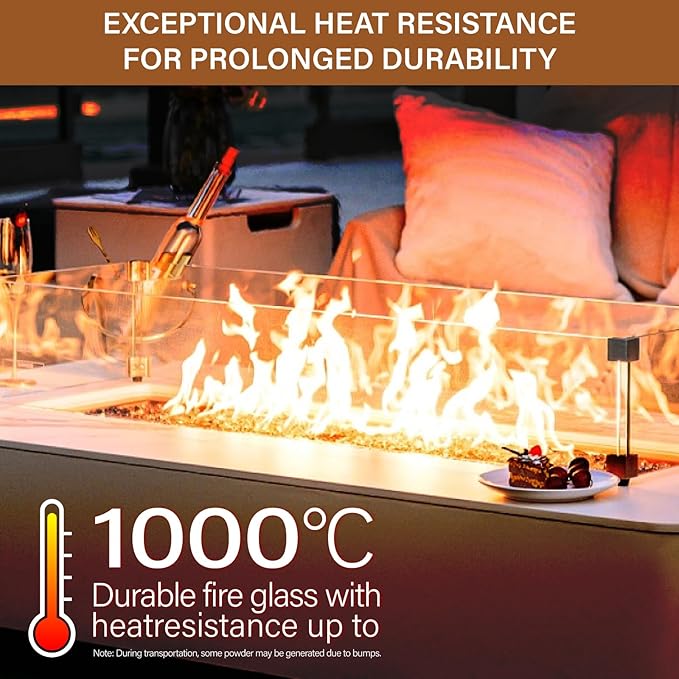 NUPICK 10 Pound Fire Glass, 1/2 Inch Reflective Fire Pit Glass, Tempered Firepit Glass Rock for Propane or Natural Gas, Glass Rocks for Fire Pit Table, Fireplace Glass for Landscaping, Copper