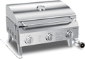 Tabletop Gas Grill 3-Burner, 22-inch Portable Propane Grill, 30,000 BTUs Stainless Steel Grill with Foldable Legs, Ideal for BBQ, Camping, Patio, Backyard, Tailgate, and Holiday Gatherings
