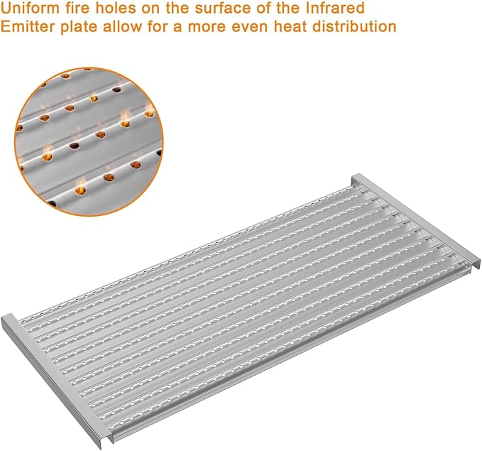 17" Cooking Grid Grates and Emitter Plates Replacement Parts for Charbroil Commercial Infrared 3 Burner 463242516 463242515 466242515 466242615 463243016 463367516 G466-2400-W1 G474-0017-W2,Cast Iron