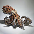 Enesco Edge Sculpture Octopus Animal Figurine, 9.85 Inch, Orange