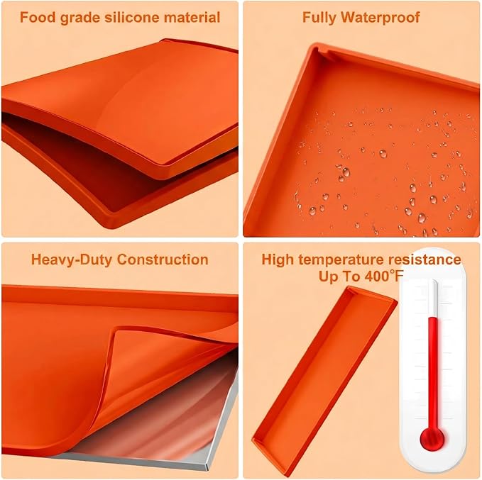 BANGIE 28" Silicone Griddle Mat for Blackstone Accessories - Anti-Warping & UV-Resistant Full-Wrap Cover for 2-Burner Flat Top Grill, Blocks Condensation Rust (Orange)