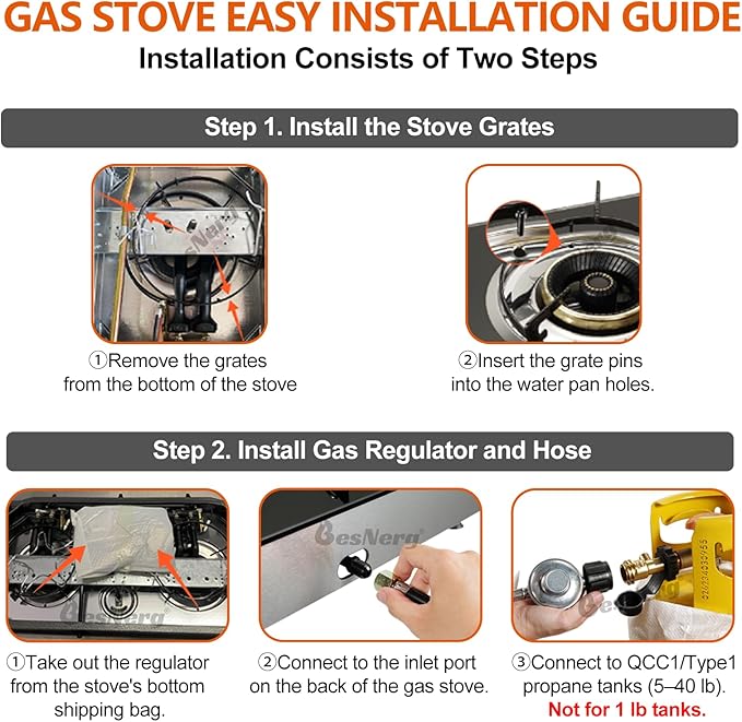 Propane Stove 3 Burner Gas Stove, 34000 BTU High-Efficiency Auto Ignition Tempered Glass LPG Cooktop with CSA Regulator and Hose – for Outdoor Camping, RV, and Emergency Cooking
