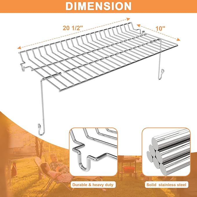 Grill Warming Rack for CharGriller 5050 Replacement Parts, Accessories for Char Griller Top Rack 5050 3001 3008 5650 Cooling Rack, Grill Warmer for Char Griller Grill Replacement Parts,Stainless Steel