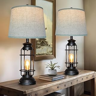 Table Lamps Set of 2 with USB Port 3 Way Dimmable Touch Lamps 28.5" Tall Rustic Industrial Living Room Lamps for Bedroom Bedside Office 4 Bulbs Included