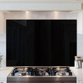 DAIFURONGE Tempered Glass Backsplash for Kitchen, Black and White Art Stove Backsplash Protector - Easy to Clean Wall Decor (Black, 35.43"x23.62"(90x60cm))