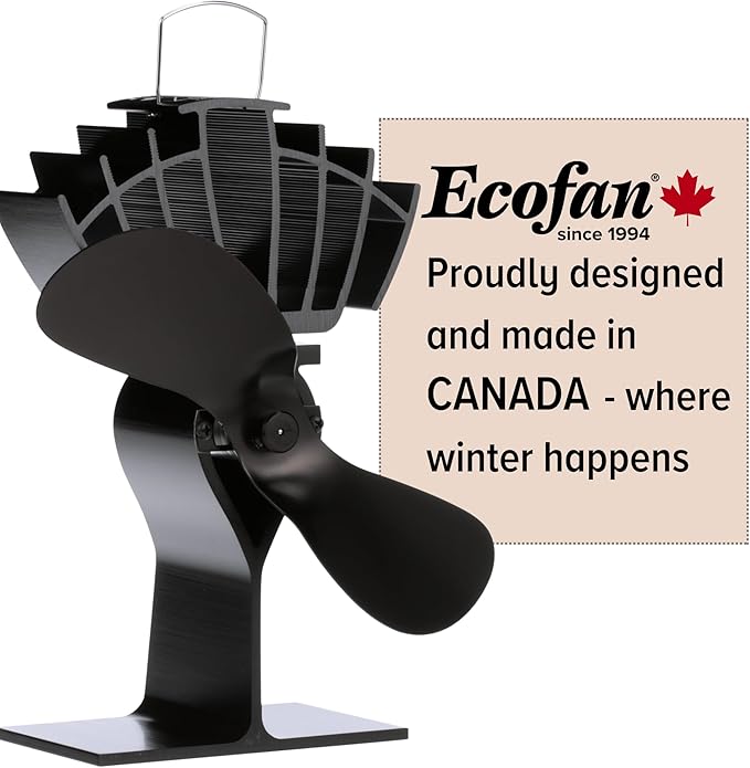 Ecofan UltrAir Heat Powered Stove Fan - Powerful Classic Design, High Performance, Perfect for Wood Stoves, 125 CFM - Circulates Warm Air Efficiently & Reduces Fuel Cost