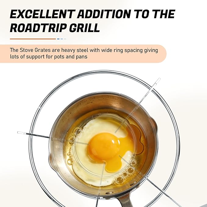 Replacement Steel Stove Grate Compatible with Coleman Roadtrip & Swaptop Grills, Heavy-Duty Rust-Resistant Cooktop Fits 12" Pans, Essential Camping Accessory for Outdoor Cooking