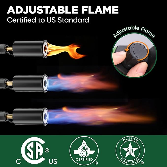 KOACKL Powerful Propane Torch Head 2 Pack, Propane Torch Gun Campfire Starter, Charcoal Lighter, Welding Torch Head for Searing Steak, Soldering, Brazing, Stripping Paint(Tank Not Included)