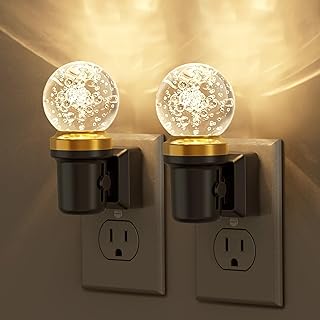 JandCase Night Lights Plug into Wall, 2 Pack Dimmable Night Light Pulg in, Globular Automatic Night Lights with Auto Light Sensor, Adjustable Brightness 3000K LED Night Light, for Bedroom Hallway