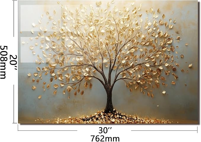 Evgosm Tempered Glass Backsplash for Kitchen， Stove Splashback, Tree of Life Glass Backsplash, Used for Kitchen Wall Protection and Decoration, Easy to Install and Clean. (30x20'')