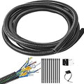 1/4 Inch Wire Loom Split Tubing - 30 ft Cord Protector Electric Wires Covers, Automotive Wire Flexible Conduit, Plastic Wire Cover with Cable Zip Tie (1/4"-30ft)