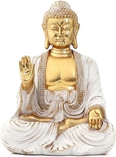 Buddha Statue Gold 9.8",Buddha Statues for Zen Decor Spiritual Relaxation,Meditation or Shrine- Decor -Buda– Indoor Buddha Gift for Living Room Table Office Home Decor