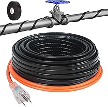 30FT Heat Tape for Water Pipes，-40°F Anti-Freeze De-Icing Heating Tape, Pipe Insulation Heating Cable for Insulation/Roof Snow Removal, Gutter Heating Cable, Heated Water Hose 120V 5W/ft