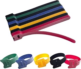 80 PCS 6 Inches Multi-Colour Reusable Cable Ties Cord Straps Multi-Purpose Wire Ties Cord Wrap Hook and Loop Organizer Cable Management,Adjustable Cord Ties for Organizing Home,Office,Data Centers