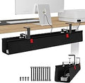 KEEGH Large 36" Under Desk Cable Management Tray - Under Desk Cord Organizer - Clamp/Screw Mount - Support Upto 70lbs - Fabric Wire Management - Gaming/PC Cable Raceways - Cord Hiders for Office/Home