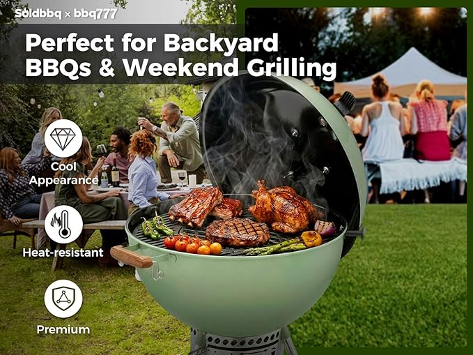 8835 Cast Iron 21.5" Grill Grates w/12" Removable Center Grate for Weber Original Kettle Premium 22-inch Charcoal Grill, Replacement Parts for Weber 22" Performer Premium Grill, One-Touch Grills