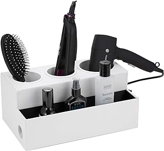 J JACKCUBE DESIGN Hair Tool Organizer Dryer Holder Hair Styling Accessories Organizer Bathroom Storage Countertop with 3 Holes(White) – MK154D
