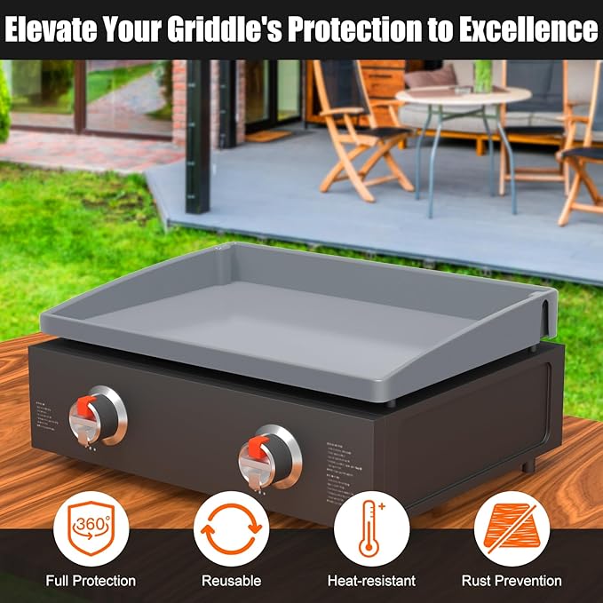 Silicone Griddle Mat Cover for Blackstone - 22 Inch True All-Encompassing Coverage Heavy Duty Food Grade Grill Buddy Mat, All Season Cooking Surface Protective Cover