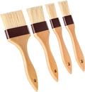 Boao 4 Pcs Pastry Brush, Natural Bristle Basting Brush, Beech Wooden Handle Basting and BBQ Brushes for Cooking, Butter, Oil, Egg, Marinade, Sauce, Grilling, Baking, Kitchen Food(1, 2, 3 Inch)