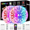 L8star Battery Powered Led Strip Lights 13ft, 2x6.5ft USB/Battery Operated RGB LED Lights Birthday Christmas Gift with Remote for TV Backlight, Bedroom, Camping