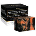VALITIC Charcoal Kojic Acid Turmeric Black Soap Bar Dark Spot Remover for Body or Face Wash - 2 Pack