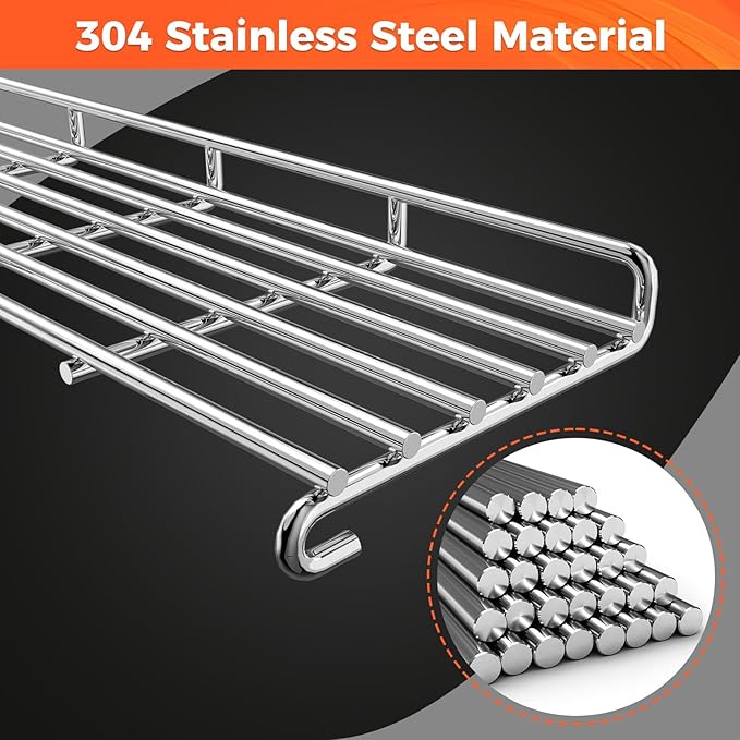QuliMetal SUS304 Warming Rack for Weber Genesis II 300 Series Grill, Grill Parts for Weber Genesis 2 E-310, II E-310, II E-315, II E-330, II E335, II S-310, II S-335, Replacement Parts for Weber 66044