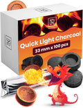 100 pcs Charcoal Discs to Burn Incense - Hookah Charcoal Hookah Coals for Hookah - Quick Light Charcoal Tablets - 33 mm Premium Quality Incense Charcoal Discs - Pack of 100