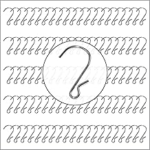Clip Strip 100 Pack S Hooks, 1.69" S Shaped Hooks for Hanging Plants, DIY Crafts, Jewelry, Keys, Decorations, Kitchen Utensils, Merchandisers, Displays, Products in Retail, Pinched Version