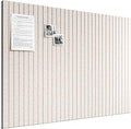 Bumusty Large Cork Board Alternative-48 x 36" Felt Bulletin Board Tiles, with 30 Pushpins, 70 Adhesive Tabs, Fine-Stripe 12-Pack, Cork Boards for Office Push Pin Board Felt Board-Oatmeal