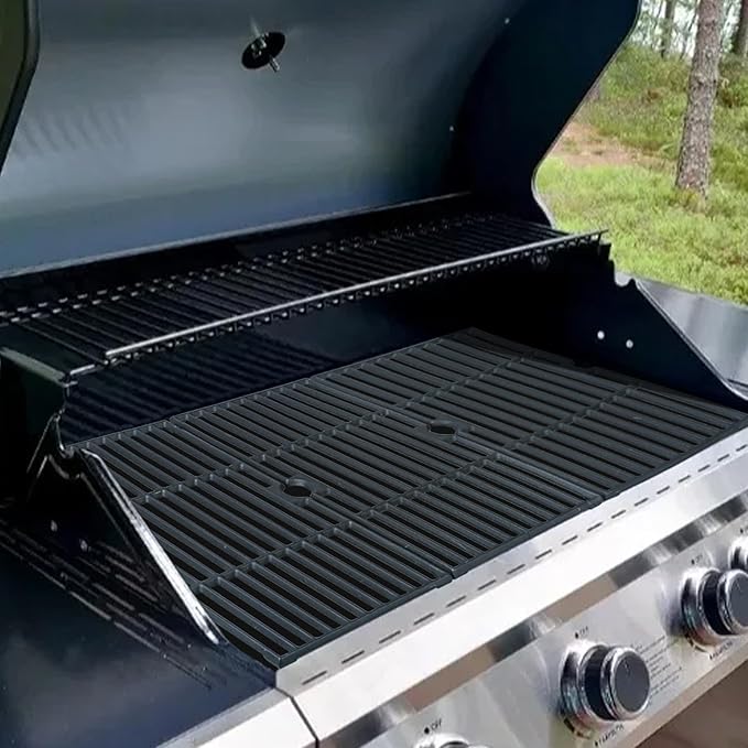 CANDANA Grill Grates for Charbroil Advantage 463344116 463250509 463340516 463343015 463240015, Cast Iron Cooking Grate for for Char-Broil Gas2Coal 463370516 G467-0002-W1, 3Pack