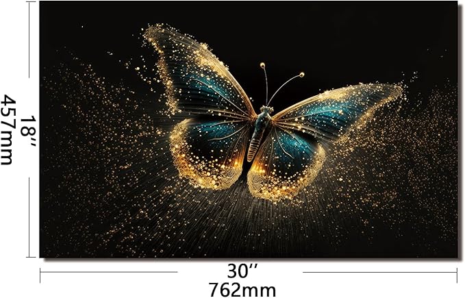 Evgosm Tempered Glass Backsplash for Kitchen, Butterfly Stove Splashback, Glass Backsplash, Used for Kitchen Wall Protection and Decoration, Easy to Install and Clean. (30x18'')