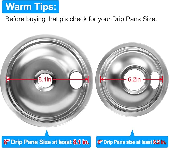 S-Union 4 Pack MP22YA Electric Range Burner Element Unit Set - 2 pcs MP15YA 6" and 2 pcs MP21YA 8" Replacement for Hardwick & Kenmore & Maytag & Norge & Whirlpool Electric Range Stove