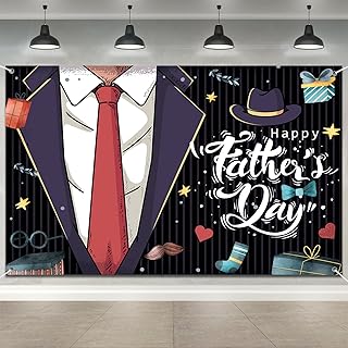 Happy Fathers Day Banner Decorations 70.9x45.3in Extra Large Size Father's Day Backdrop Banners Party Supplies Background for Photograph Indoor Outdoor Family Celebrations Wall Door Home Decor(black)