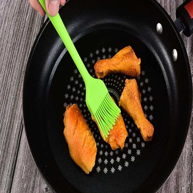 Silicone brush, Oil Brush for BBQ Kitchen Cooking Baking and Grilling (2 PCS,blue&pink)
