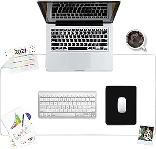 Awnour Clear Desk Pad Blotter on Top of Desks - 34 x 17 inches - Non Slip Desk Writing Mat for Office and Home - Round Edges - Textured/Forested - Mouse Pad Included. (34 x 17)