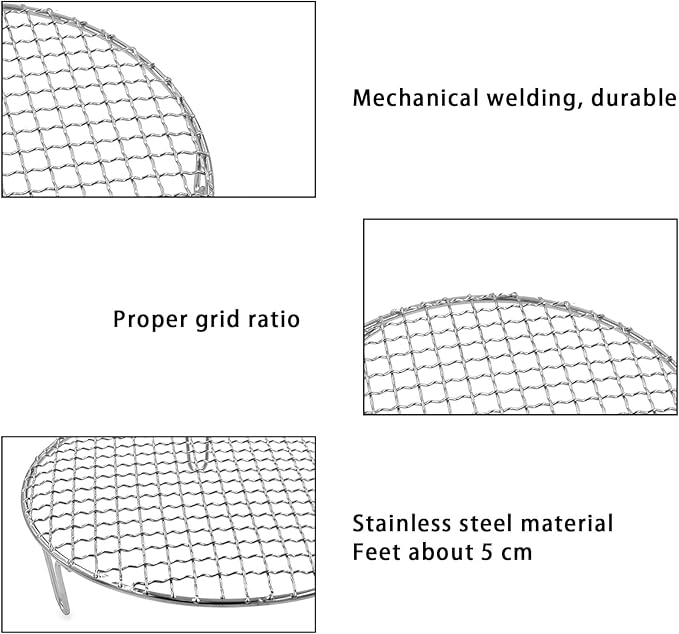 Barbecue Grill Net,BBQ Net for Grilling,Multi-Purpose SUS304 BBQ Grill Mesh, Round Barbecue Wire Rack,BBQ Grate/Steam Mesh for Camping Charbroil Outdoor Barbeque Backyards