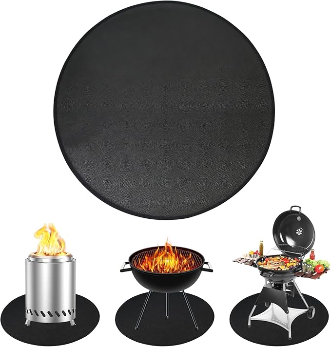 Solo Stove Bonfire 42" Fire Pit Mat, Double-Sided Fireproof Grill Mat Protector for Outdoor BBQ, Round Camping Stove BBQ Mat for Patio, Deck, Lawn & Ground Protection