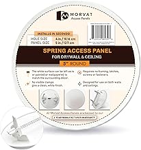 Morvat Round Spring Access Panel 5x5 Inch for Ceiling & Drywall, Heavy-Duty Durable ABS Plastic & Easy Install Access Box, Wall Hole Cover Plate for Plumbing & Electrical Cables & Wiring, White