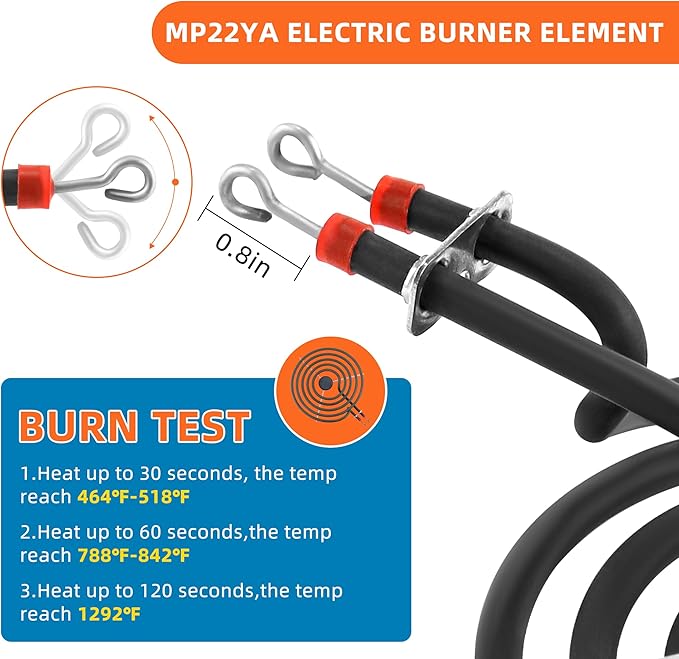 Electric Stove Burner Element 2*MP15YA 6"+2*MP21YA 8",MP22YA Electric Range Burner Element Compatible for Ken-more May-tag Whirl-pool etc Range Stoves by MIFLUS
