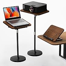 NAMON 2-in-1 Laptop Floor Stand & Desktop, Adjustable Height from 16.5" to 51", Wood Small Laptop Table, Tall Laptop Stand Perfect for Home, Office, Meeting Room, Study (Walnut Finish)